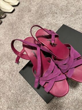 Free People Fuchsia Strappy Slingback Heels